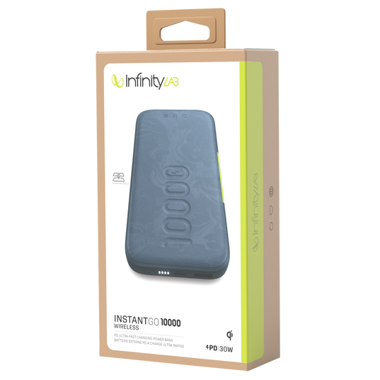 InstantGo 10000 Wireless - Blue - 30W PD ultra-fast charging power bank with wireless charging - Detailshot 5